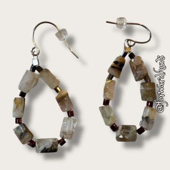 Hand Crafted Stone Dangle Earrings - Picture 7 of 10